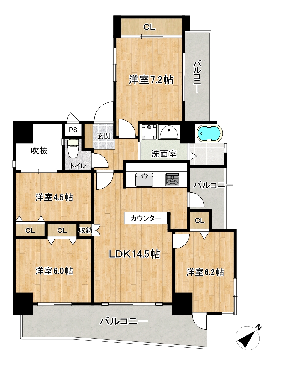 国道58号線近く交通便利なパラティーノ仲西1005号室/4,390万円