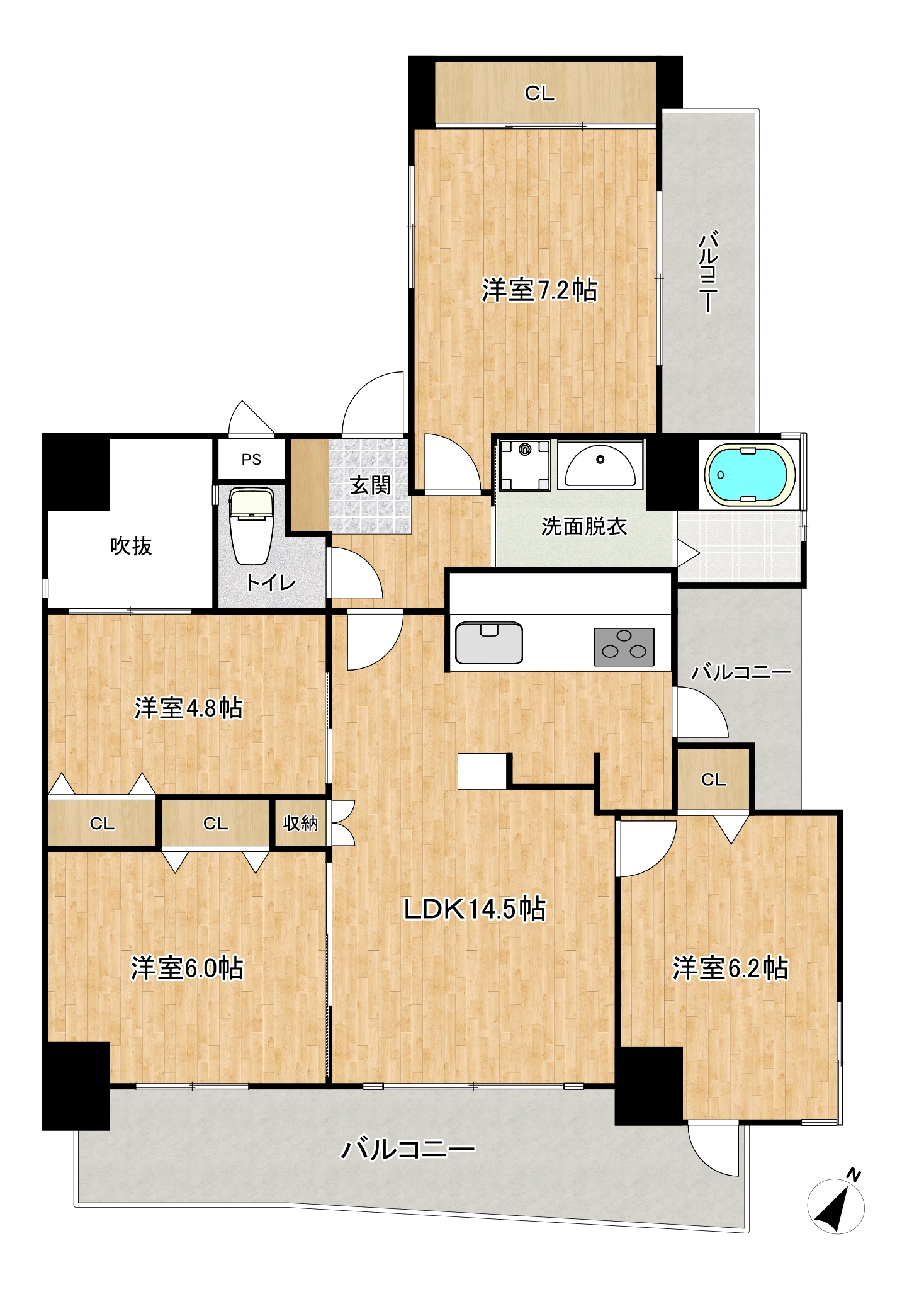 国道58号線近く交通便利なパラティーノ仲西1005号室/4,290万円